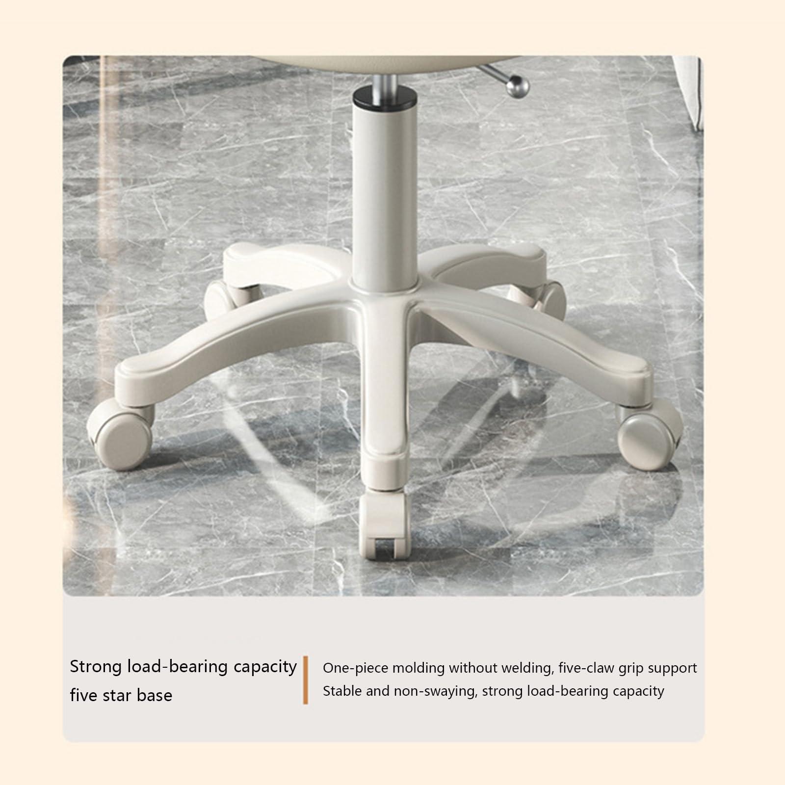 SHUANGLIW Heavy Duty Rolling Stool Adjustable Swivel Stool Chair with Bearing Wheels and for Kitchen Medical Esthetician Studio Drafting Salon Tattoo Work Office Beauty Salon Clinic Dentist (White)