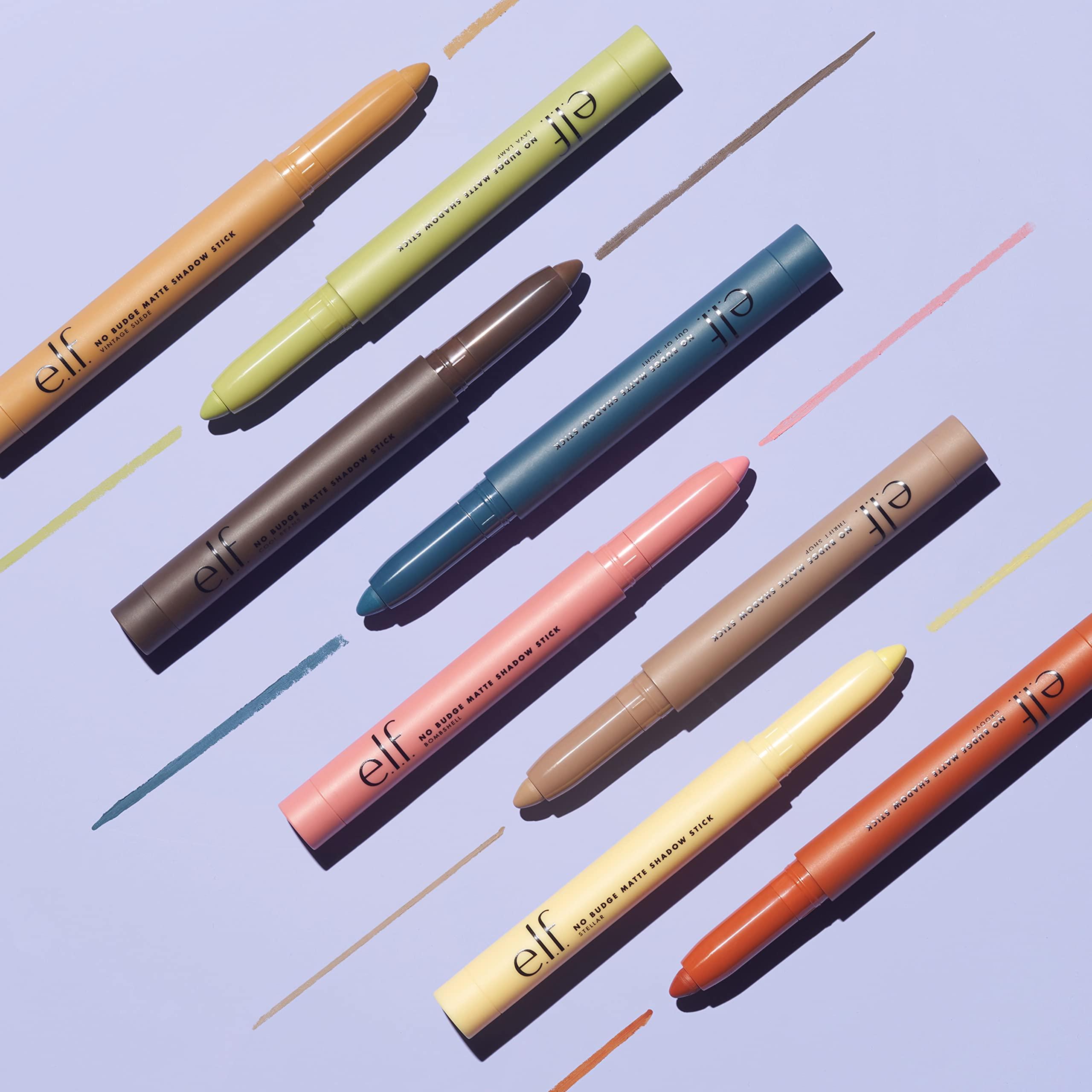 e.l.f. e.l.f. No Budge Shadow Stick, Longwear, Smudge-Proof Eyeshadow, Twist-up Design & Built-in Sharpener, Vegan & Cruelty-Free, Magnetic Pull, 0.056 Oz
