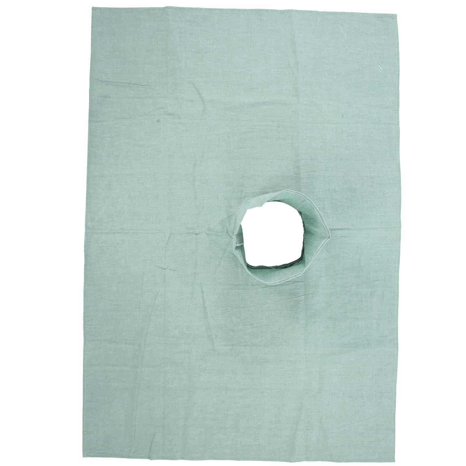 TITA-DONG 27.6 x 39.4in Beauty Salon Massage Bed Sheet, Skin Friendly Cotton Massage Table Cover with Face Hole, Easy Cleaning Reusable Massage Bed Cover For Sheets, Suitable for Massage Spa Tattoo(Dark Green)