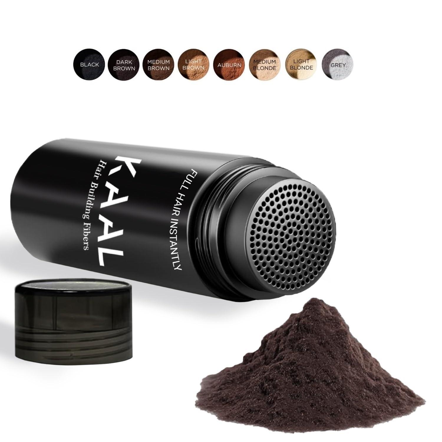 KAAL KAAL Hair Fiber, Hair Fibers for Thinning Hair for Women & Men, (0.97 oz, Dark Brown) Hair Building Fibers + Root Touch Up Hair Powder (Dark Brown)