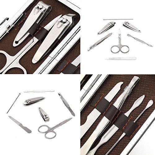 W.ent Manicure Set Nail Clippers 7Pcs Stainless Steel Professional Manicure Pedicure Kits for Girls Men Women with Travel Carrying Case