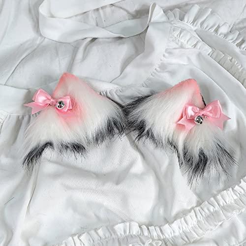 Junhcone Junhcone Cartoon for Cat Ear Shape Design Girls Hair Clips Lovely Barrettes Animal Ear Hairpin Plush Hair Clips for Kids Party We
