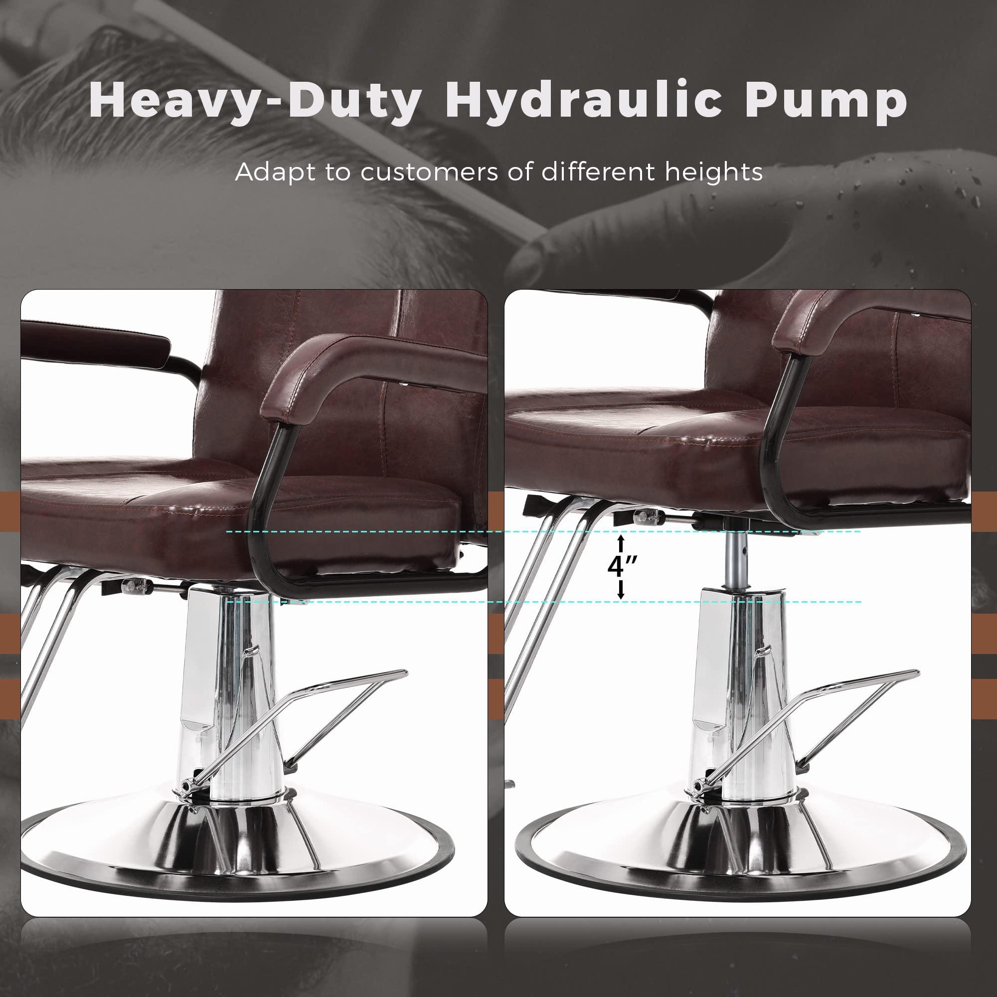 NinthAvenue Basics Reclining Barber Chair with Heavy Duty Pump for Beauty Salon Tatoo Spa Equipment