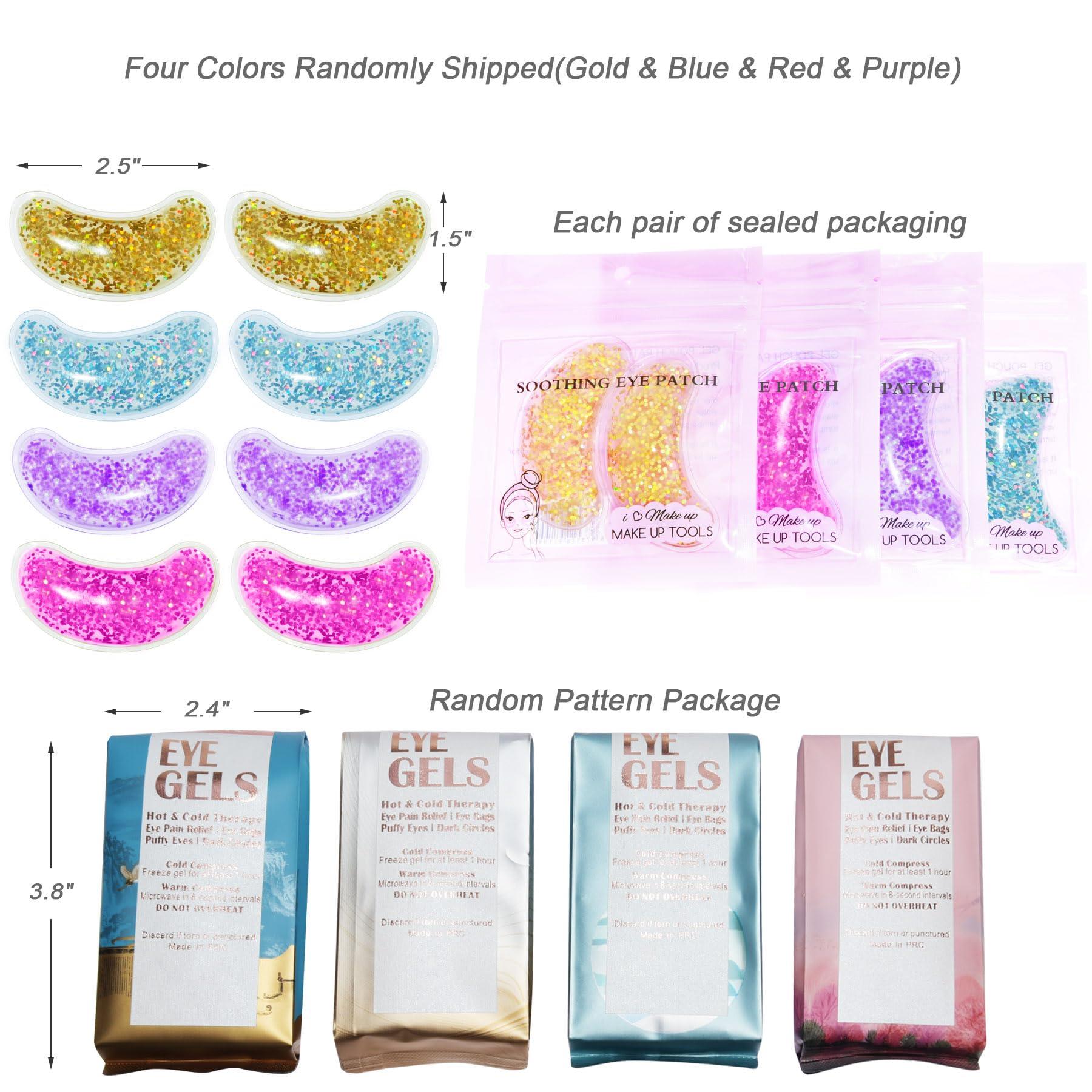 GELMAY Under Eye Patches for Puffy Eyes, Reusable Ice Gel Eye Pad Cooling Eye Patch Hot Cold Therapy Eye Mask 8 Pack