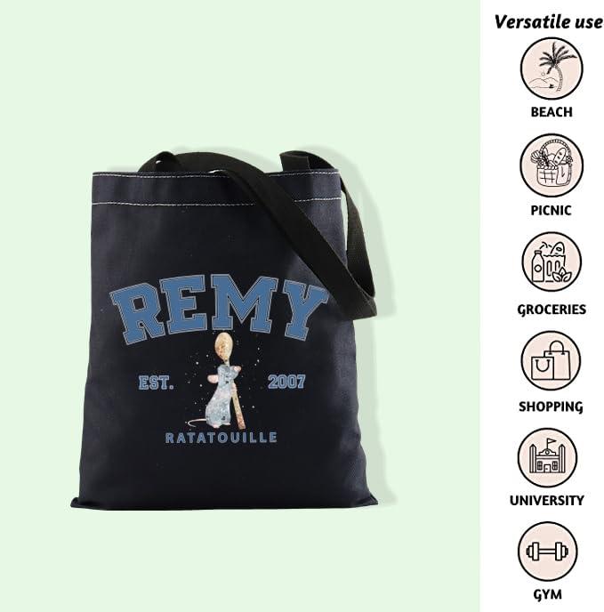 FOTAP Remy Quote Cosmetic Bag Rat Fans Gift Remy Est. 2007 Zipper Pouch Makeup Bag Mouse Chef Make Up Bag (REMY BLK TOTE)