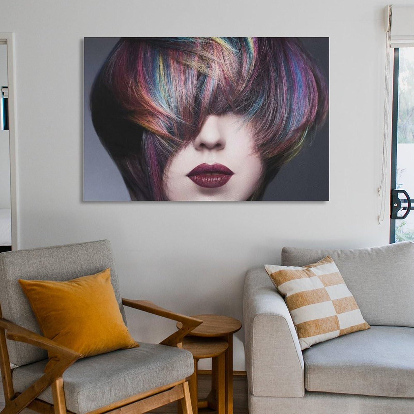 ESyem Hair Salon Posters of Hairstyles Hair Design Salon Hair Salons Barbers Hairdressers And Beauty Salon Wall Art Paintings Canvas Wall Decor Home Decor Living Room Decor Aesthetic Prints 12x18inch(30x45