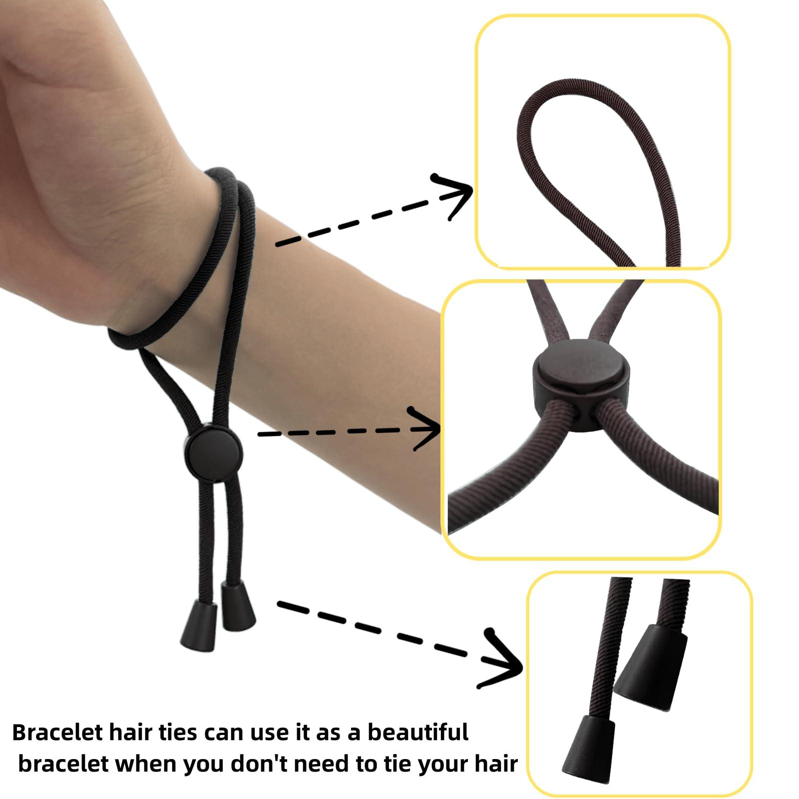 GJRR Adjustable Hair Ties for Thick, Curly Hairstyles - Afro Puffs, Ponytails, Locs, Pineapples for Black Women and Girls (Pack of 6)