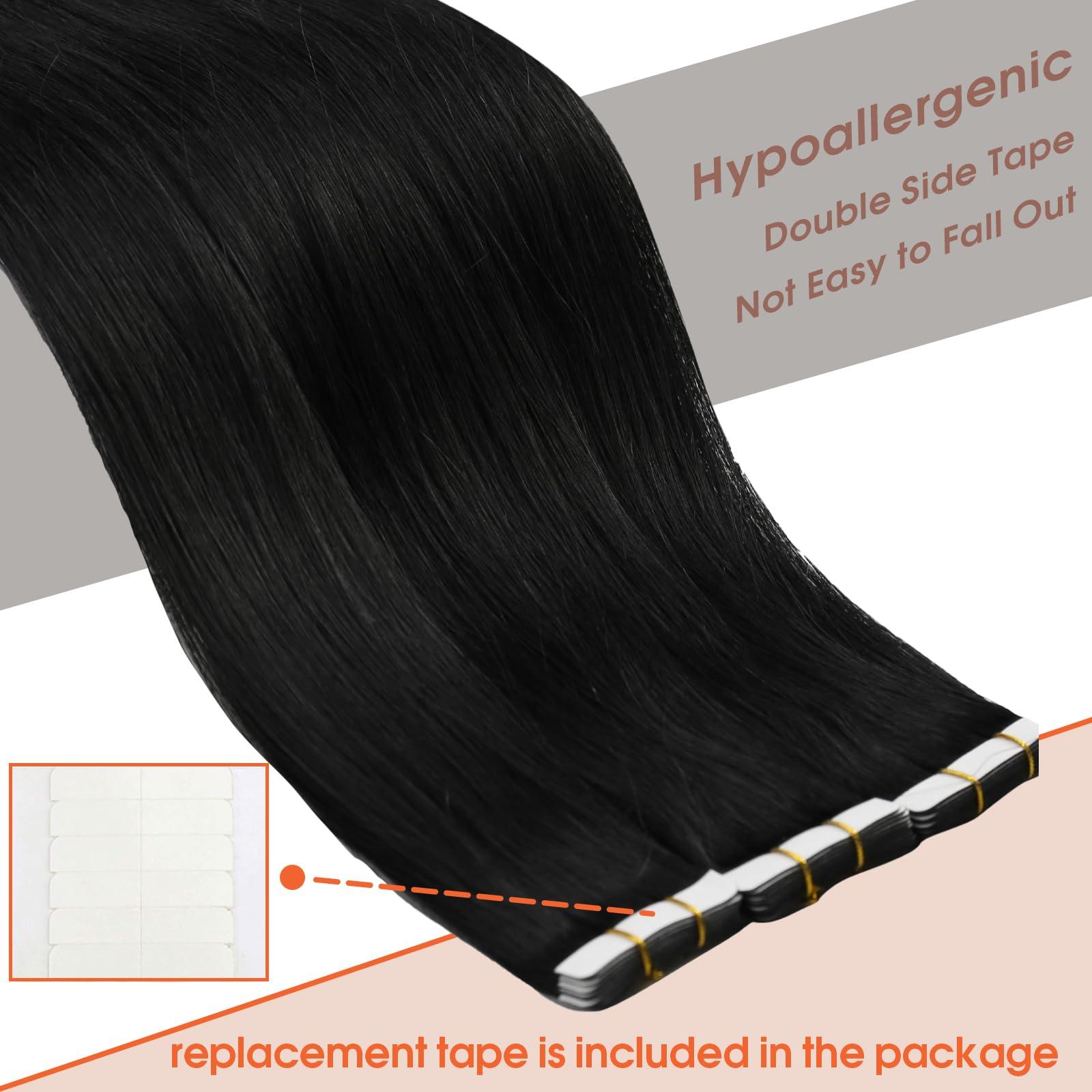 Sunny Hair Sunny Long Hair Extensions Itips Bundle Tape in Hair Extensions Black 26inch 50g