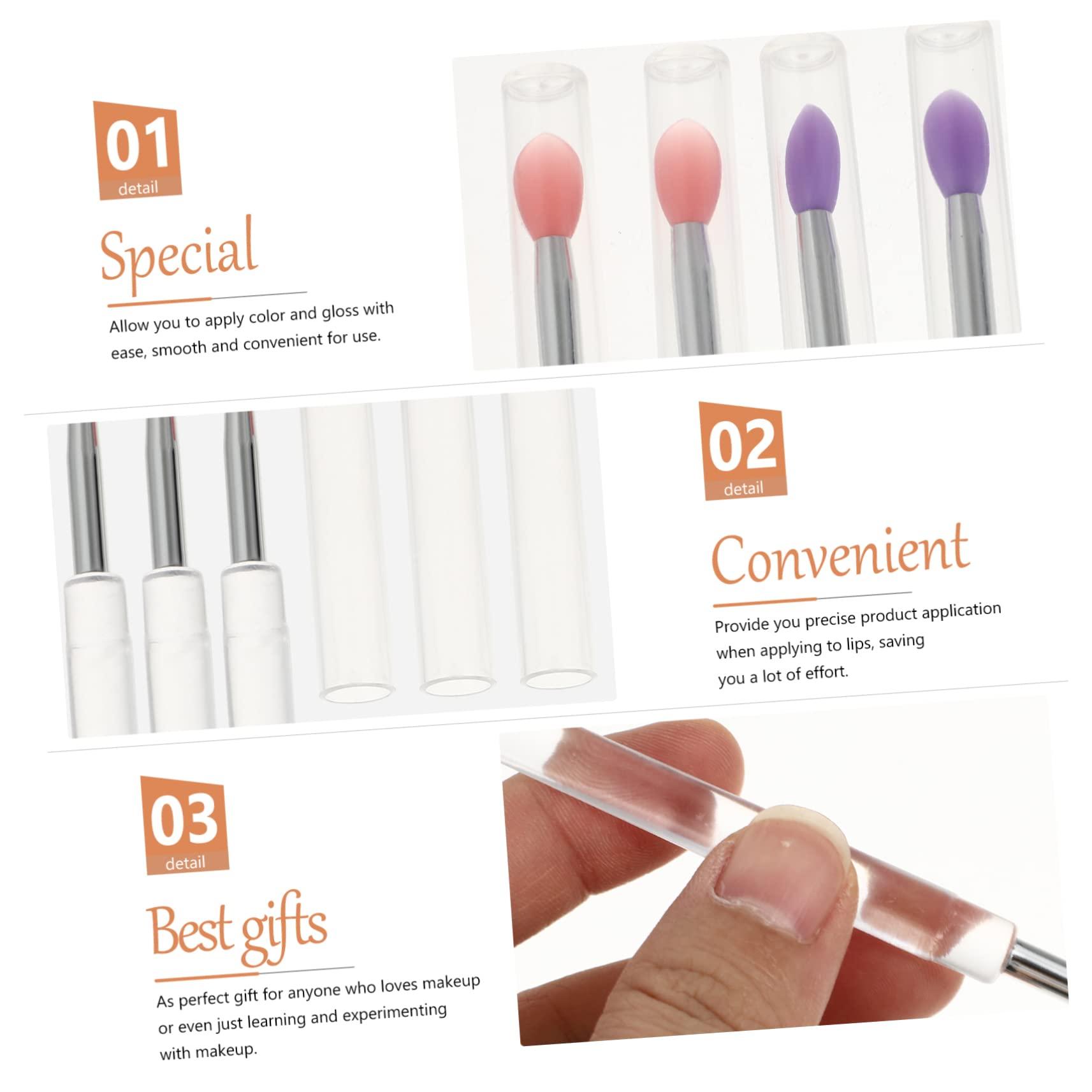 MAGICLULU MAGICLULU 32 Pcs Silicone Lip Brush Makeup Plumper Brow Gel Lip Liner Lipstick Highlighters Eyeshadow Palette Wands Scrubber Lip Stain Cosmetics Lip Gloss Tubes Glosses Clear Kit Pp