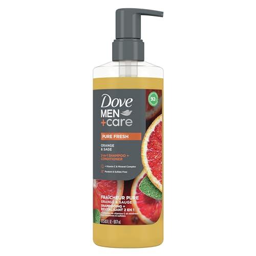 DOVE MEN + CARE Dove Men+Care 2-in-1 Shampoo + Conditioner Pure Fresh Orange & Sage for Strong, Healthy-Looking Hair, with Vitamin C & Mineral Complex, 17.5 oz
