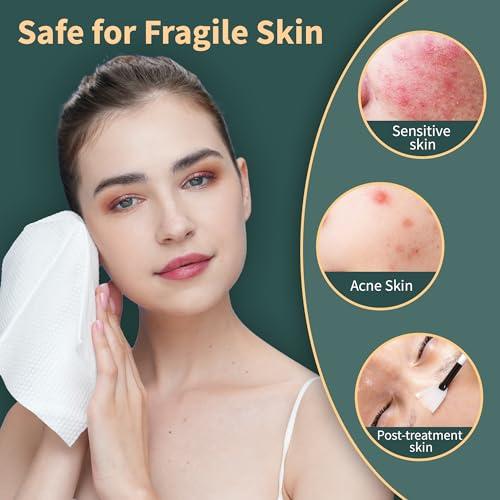 ourmed life Ourmed Life Disposable Face Towels, Clean Facial Wash Cloth without Lint, Biodegradable Cleansing Dry Wipes, Skincare and Makeup Remover Towels for Sensitive Skin (Unscented, 60 Count, Pack of 1)