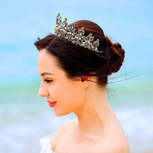 Catery Catery Black Baroque Crowns and Tiaras Crystal Rhinestones Bride Wedding Queen Crowns for Women and Girls Decorative Princess Tiaras Hair Accessories for Prom