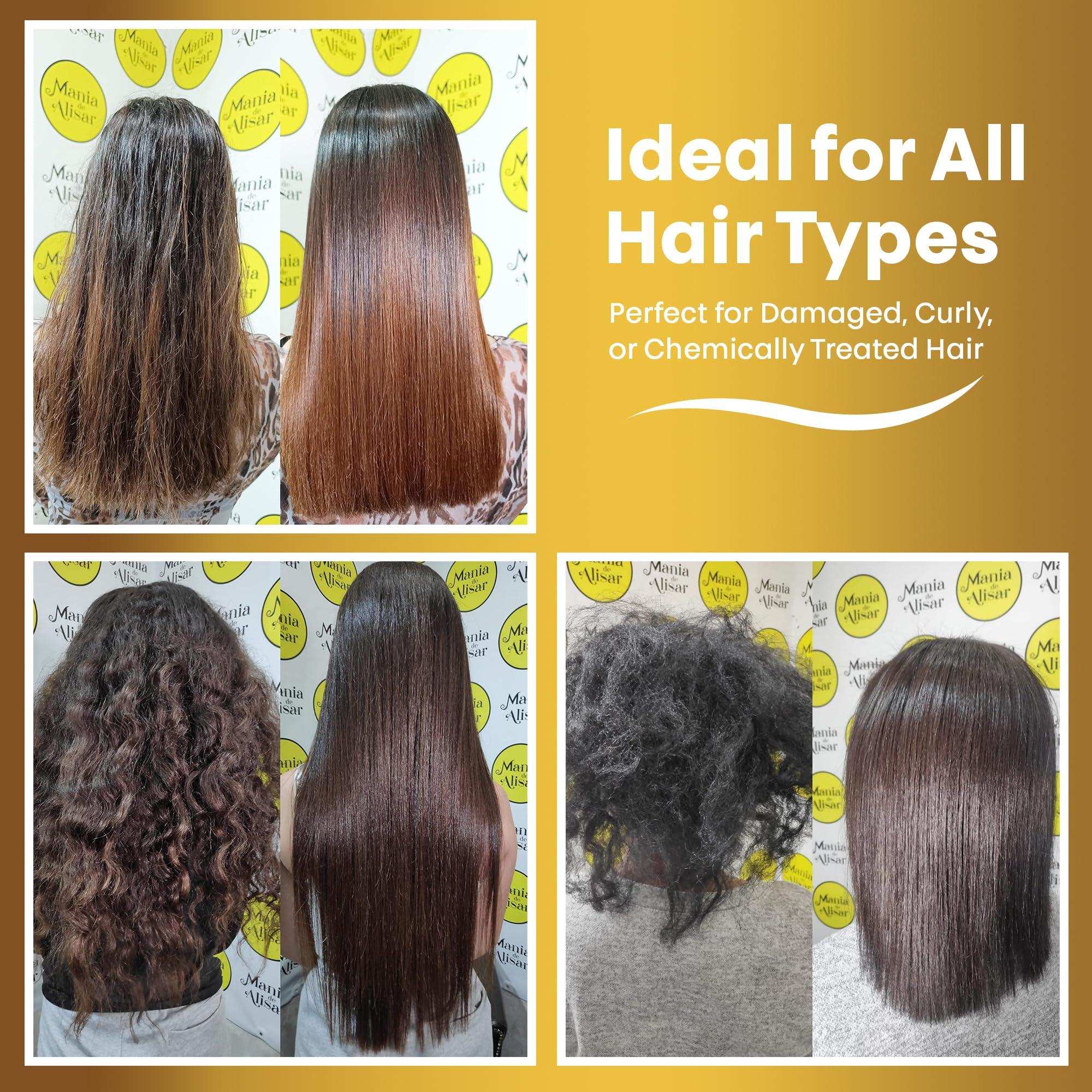 Mania de Alisar Brazilian Straightening Kit Organic Keratin Straightening Progressive Brazilian Straightening Kit Includes Shampoo and Keratin (kit 100 ml / 3,38 fl.oz)