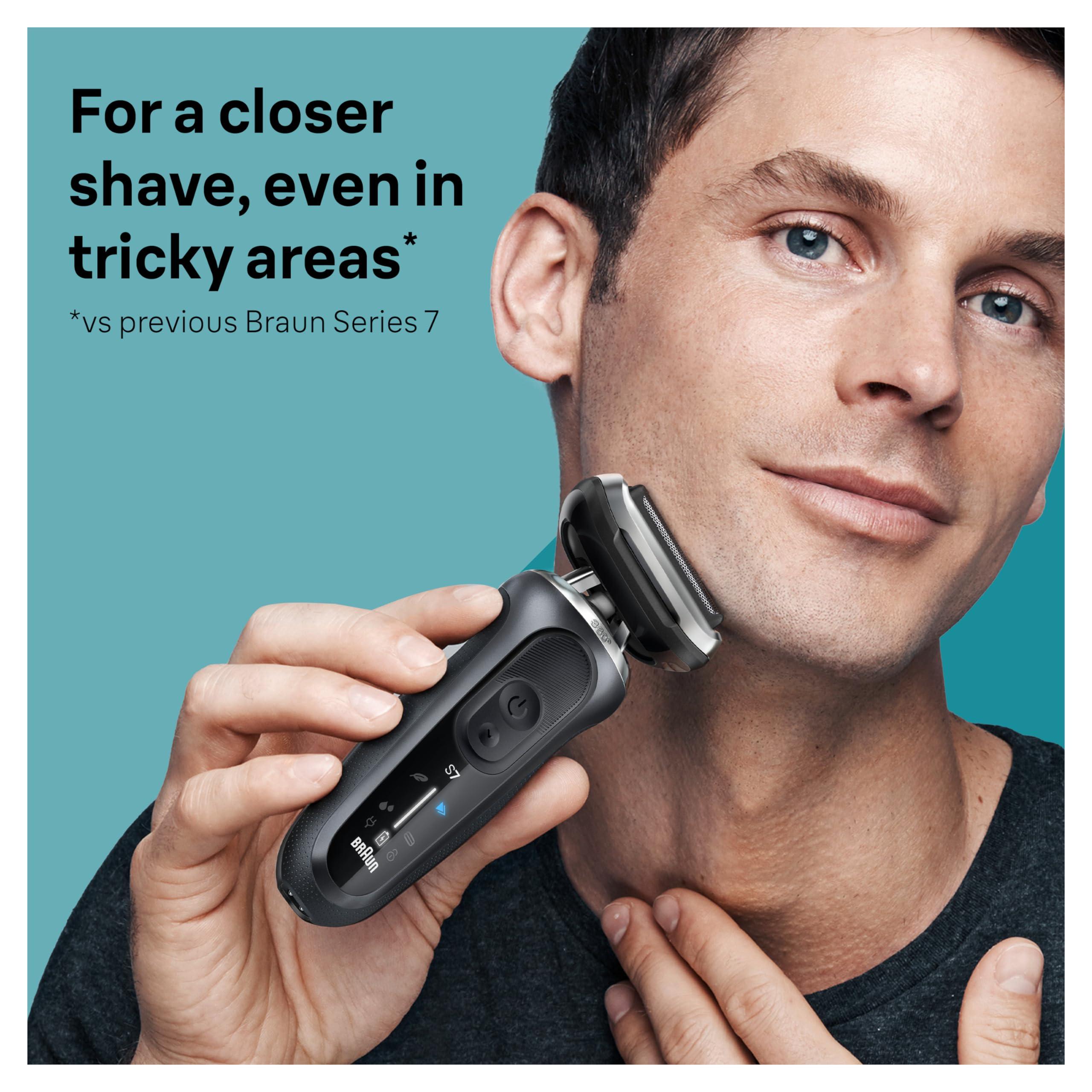 Braun Braun Series 7 Electric Shaver Replacement Head, Easily Attach Your Shaver Head for a Shave as efficient as Day one, Compatible with New Generation Series 7 Shavers, 74S, Silver