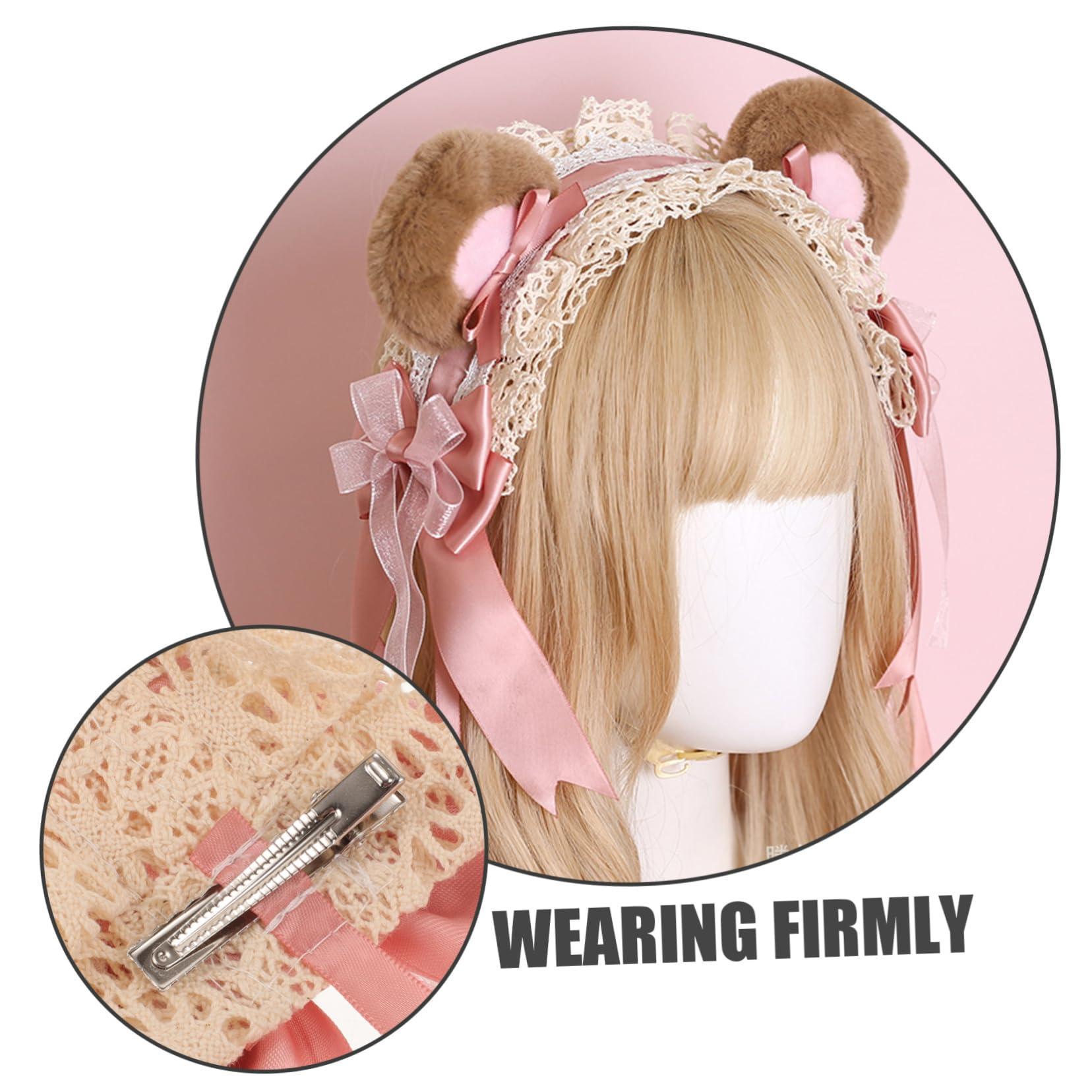 WOFASHPURET WOFASHPURET Bear Ear Hair Accessories Lolita Headband Adult Goth Headband Women Headbands Cosplay Headband Lolita Headdress Cosplay Headpiece Cute Headbands for Women Headband for Teens Plush