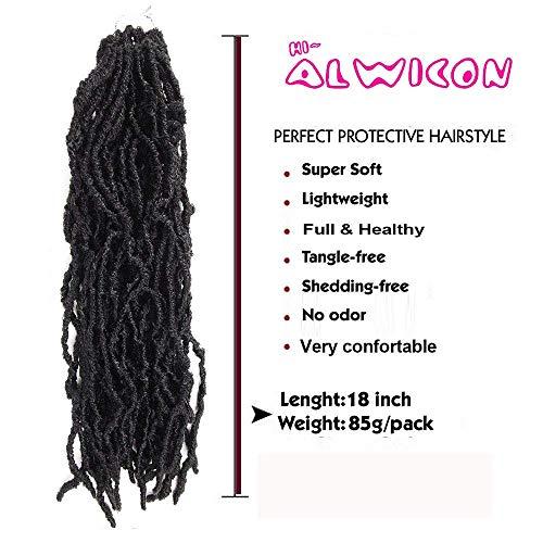Ailewei AILEWEI NATURL LOCK DREADLOCKS Fashion Faux locs Natural Faux Locs Crochet Braid 100% Premium Fiber Synthetic Hair African Roots Hair Extensions, 4Packs/Lot (18”, 1B