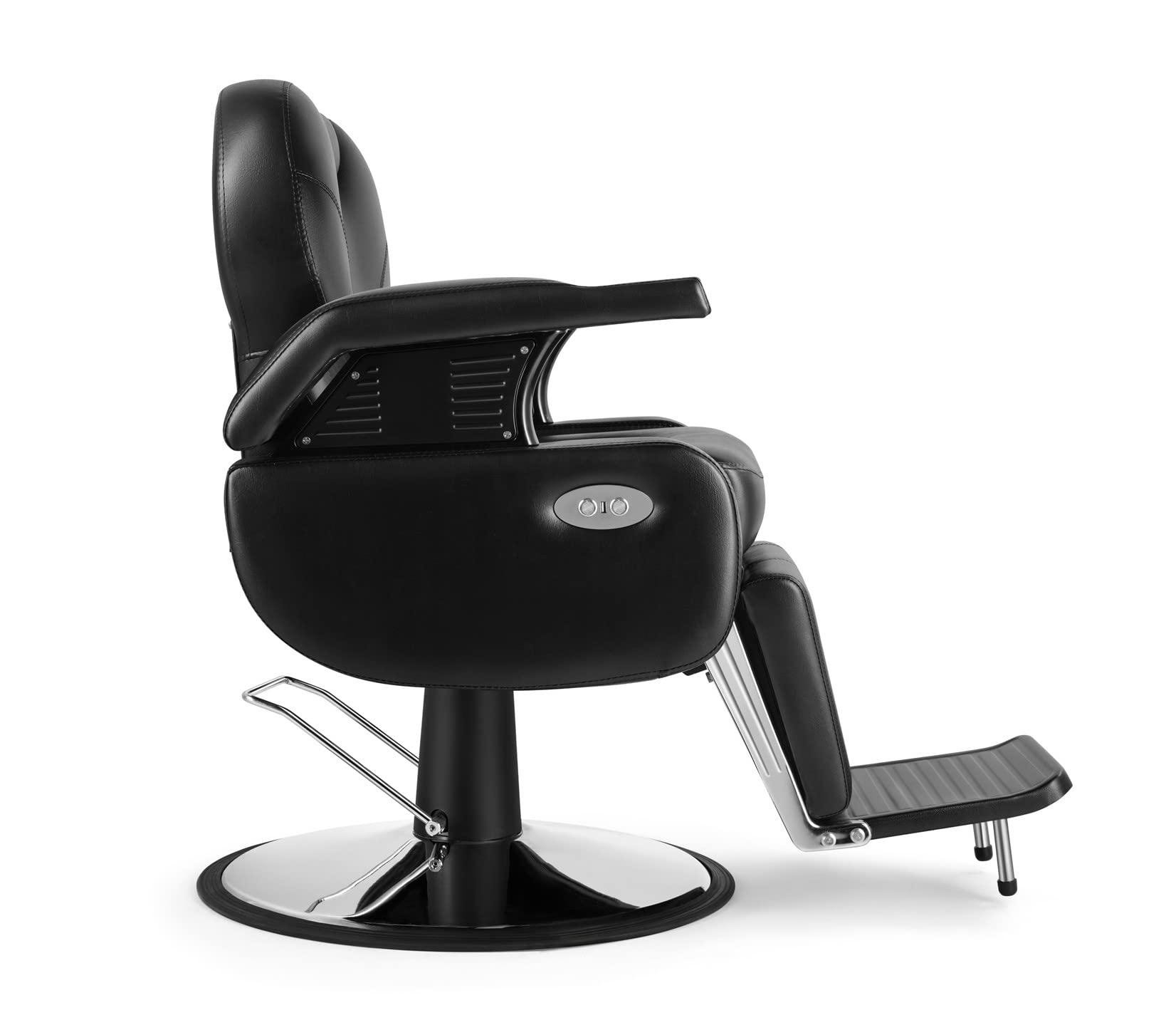 Beautymega Beautymega Black Electric All Purpose Hydraulic Recline Barber Chair Styling Chair Extra Strong Salon Chair