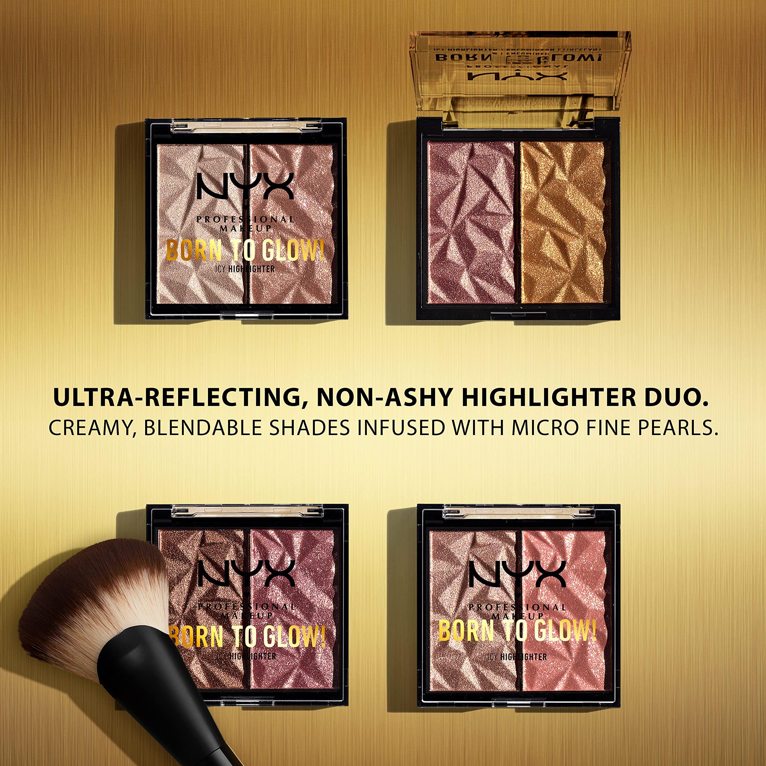 NYX PROFESSIONAL MAKEUP NYX PROFESSIONAL MAKEUP Born To Glow Icy Highlighter Duo - High Key Flex