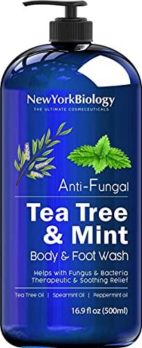 NEW YORK BIOLOGY THE ULTIMATE COSMECEUTICALS New York Biology Tea Tree Body Wash with Tea Tree Mint Body Wash for Men and Women - Helps Jock Itch & Itchy Skin, Nail Fungus, Athletes Foot, Eczema & Body Odor, Ringworms – 16 Fl Oz