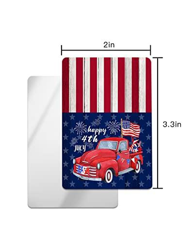 Carosoffe Carosoffe American Flag Star Wood Rustic Small Compact Mirror for Purse, American Flag Star Wood Rustic Travel Makeup Mirror for Women Men, Rectangular Handheld Compact Pocket Mirror 2 PCS