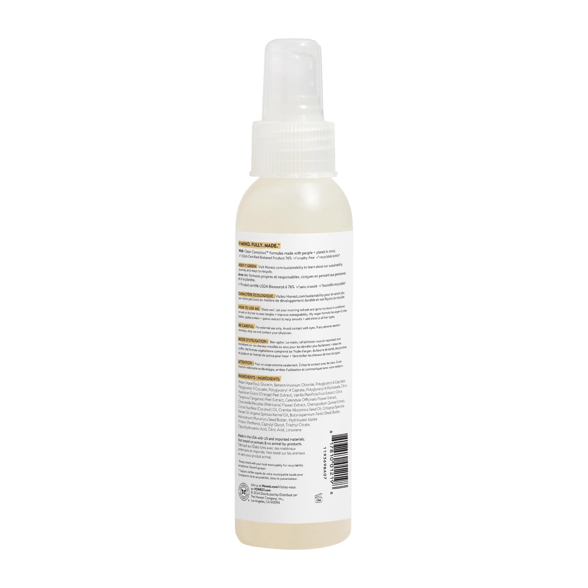 The Honest Company The Honest Company Conditioning Hair Detangler 3-Pack | Leave-in Conditioner + Fortifying Spray | Tear-free, Cruelty-Free, Hypoallergenic | Citrus Vanilla Refresh, 4 fl oz each (pack of 3)
