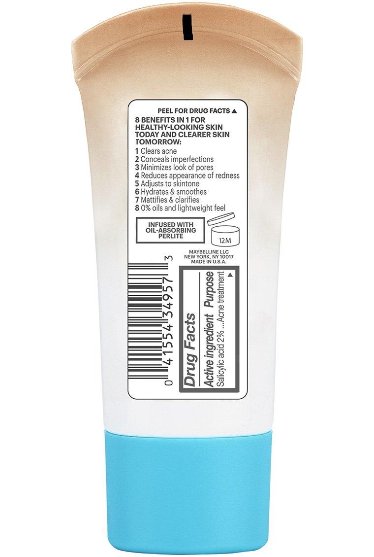 MAYBELLINE Maybelline Dream Pure Skin Clearing BB Cream, 8-in-1 Skin Perfecting Beauty Balm With 2% Salicylic Acid, Sheer Tint Coverage, Oil-Free, Medium, 1 Count