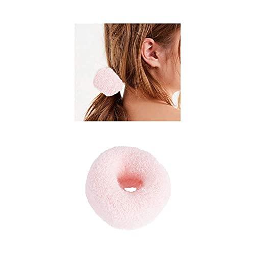 Angla 12 Pack Terry Cloth Cotton Elastic Stretchy Fuzzy Wide Thick Hair Ties Scrunchies Ties Ring Loop No Crease Seamless Hair Rubber Band Ponytail Holder Hair Accessories for Women Girl