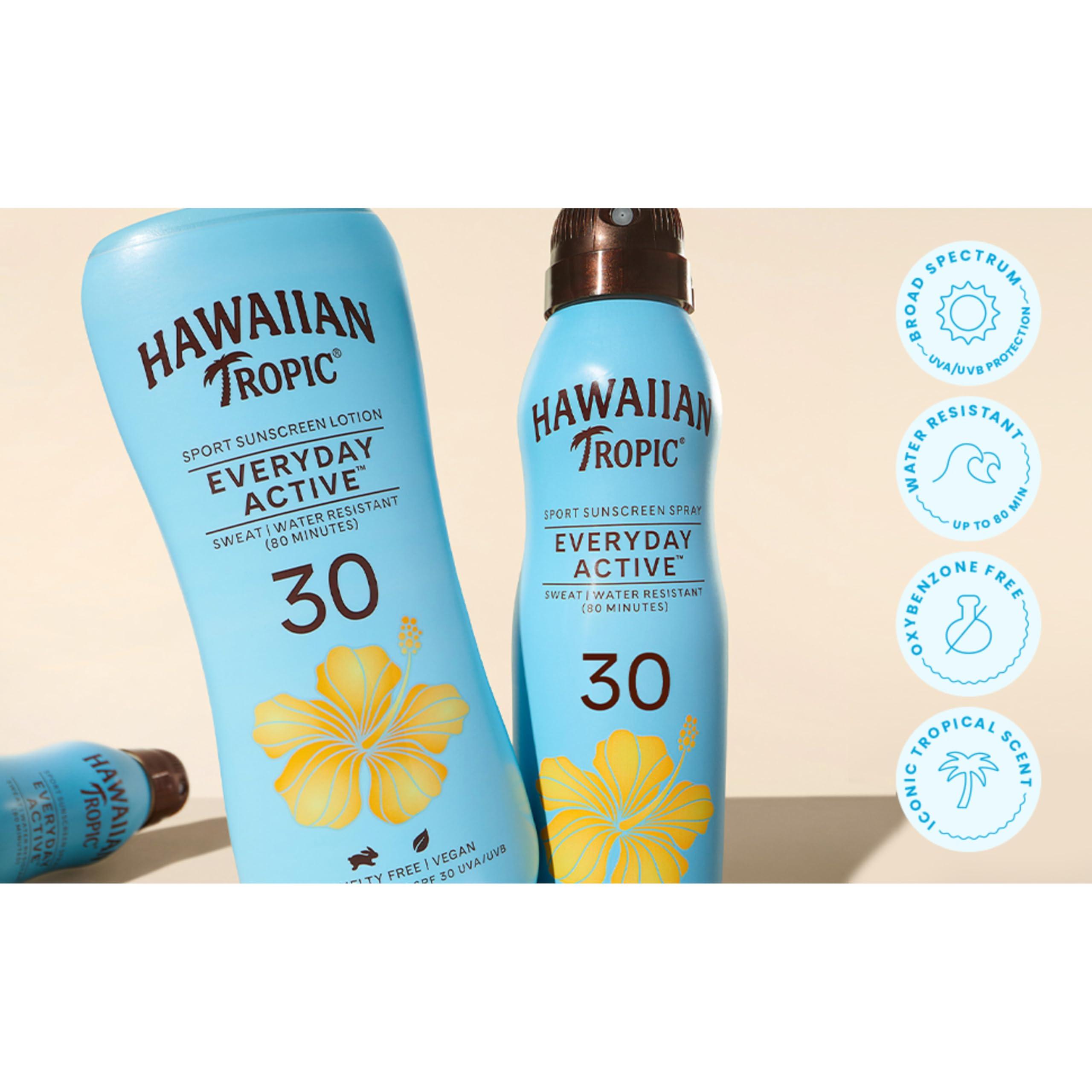 Hawaiian Tropic Hawaiian Tropic Everyday Active Lotion Sunscreen SPF 30, 8oz Twin Pack | Hawaiian Tropic Sunscreen SPF 30, Sunblock, Oxybenzone Free Sunscreen, Broad Spectrum Sunscreen Pack, 8oz each