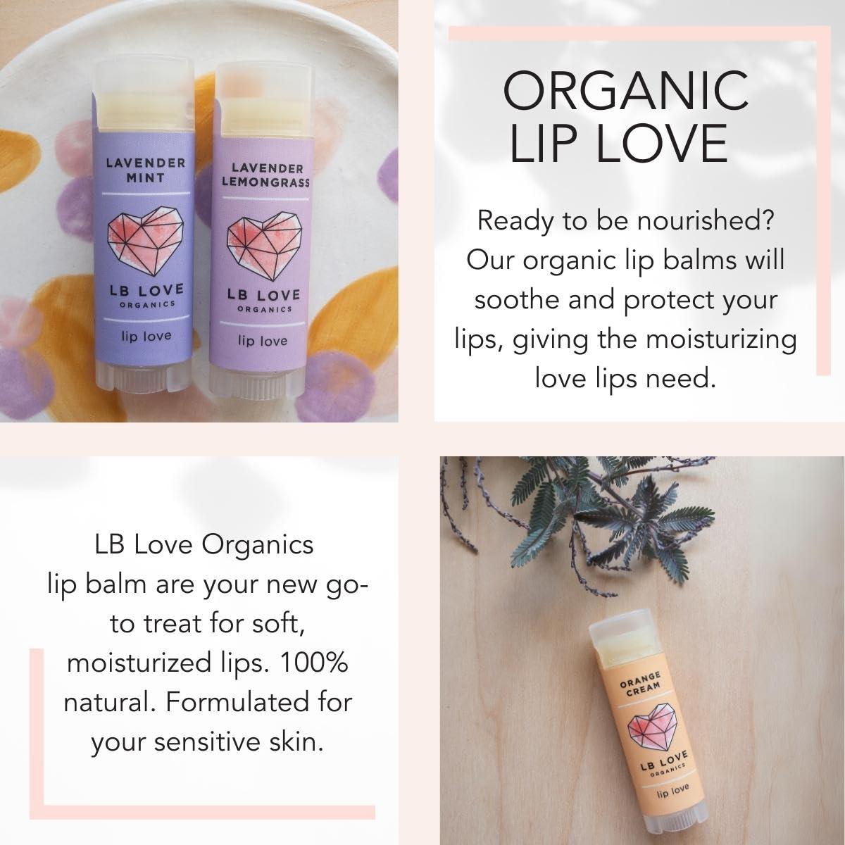 LB Love Organics LB Love Organics Lip Love | Organic Lip Balm | Organic beeswax and Plant Based | Natural Lip Balm (Vanilla Mint)