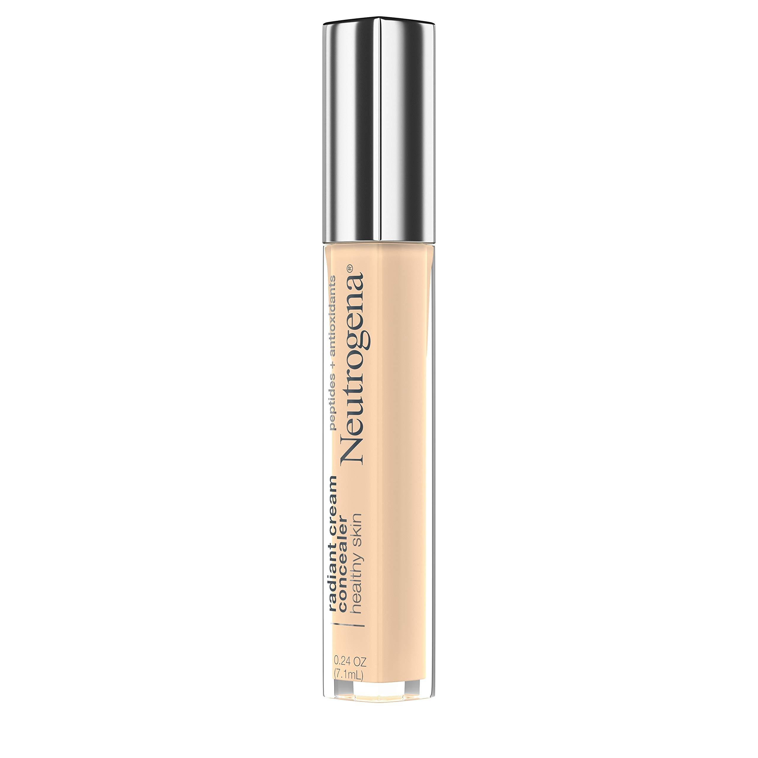 Neutrogena Neutrogena Healthy Skin Radiant Brightening Cream Concealer with Peptides & Vitamin E Antioxidant, Lightweight Perfecting Concealer, Non-Comedogenic, Ivory Light 01 with neutral undertones, 0.24 oz