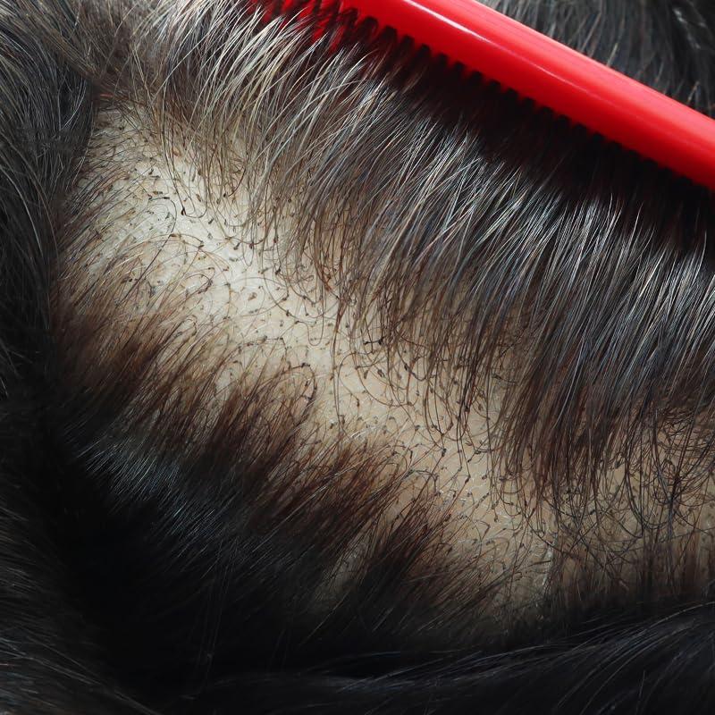 DuoDuoHair All Swiss Lace Base Men Toupee Low-density Hair Replacement 100% Human Hair System for Men Natural Looking Wig Hairpiece for Men 90% Density (1)