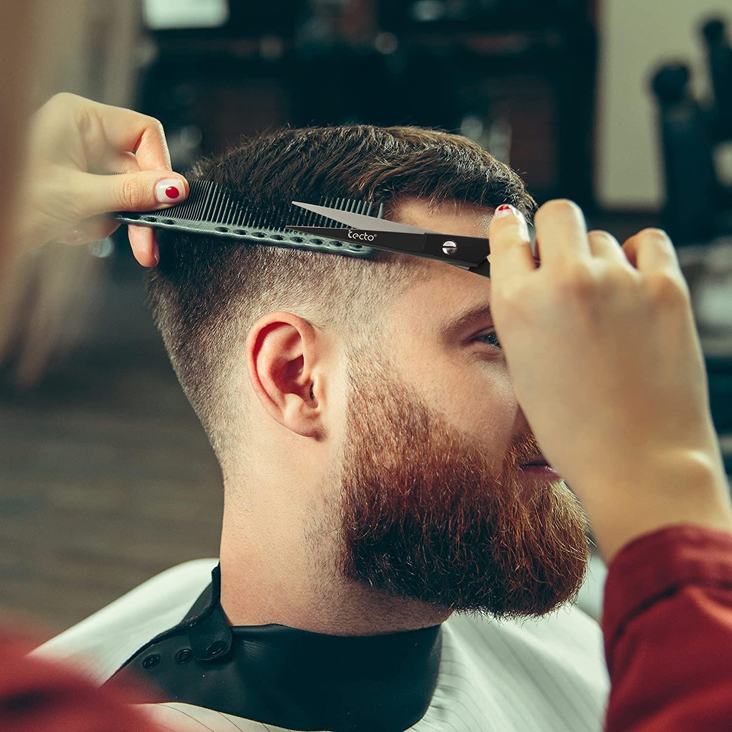 Tecto Tecto Barber Scissors, Professional 6.6 inches Stainless Steel Hair Cutting Scissors, Extra Sharp Hair Cutting Scissors For Men/Women with free leather case.