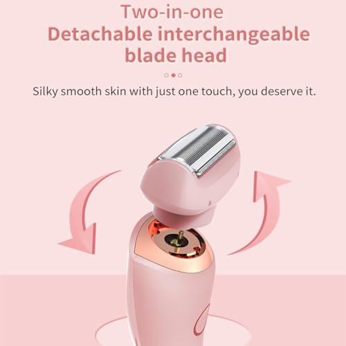 Buqfhj Smooth Shave Razor, Belarae Brazilian Shaver, Smoothshave Razor, Beauty Bloom Shaver Pro, Shaver for Women, 2 in 1 Electric Shaver Razors for Women (Pink)
