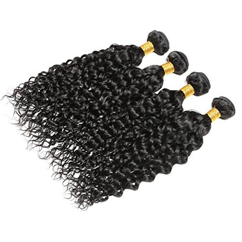 Capurchra Kinky Curly Hair Bundles Curly Wave Weave Hair Human Bundles Natural Black Color Brazilian Virgin Human Hair Bundles 100% Unprocessed Virgin Hair Bundles 26 Inch For Women