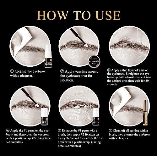 DONG RHYME DONG RHYME Brow Lamination Kit, Professional Eyebrow Lamination Kit, Semi-Permanent Brow Lift Kit, Long Lasting 6-8 Weeks Bushy & Full Brows Easy to Use Eyebrow Lift Kit at Home DIY