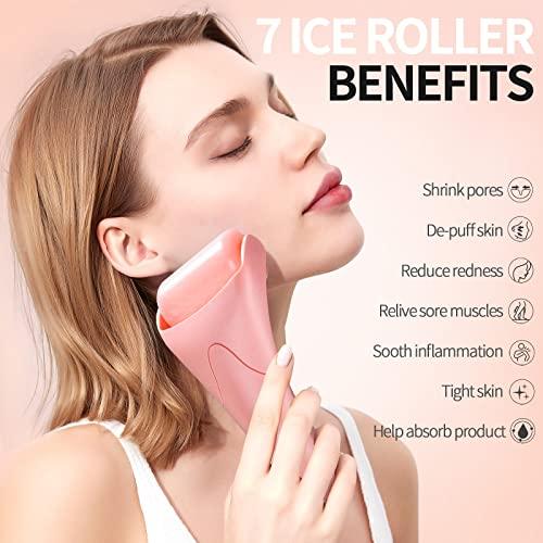 Teenitor Teenitor Pink Ice Roller for Face, Ice Face Roller, Eye Roller for Puffy Eyes, Facial Roller Spa Self Care Tools for Women