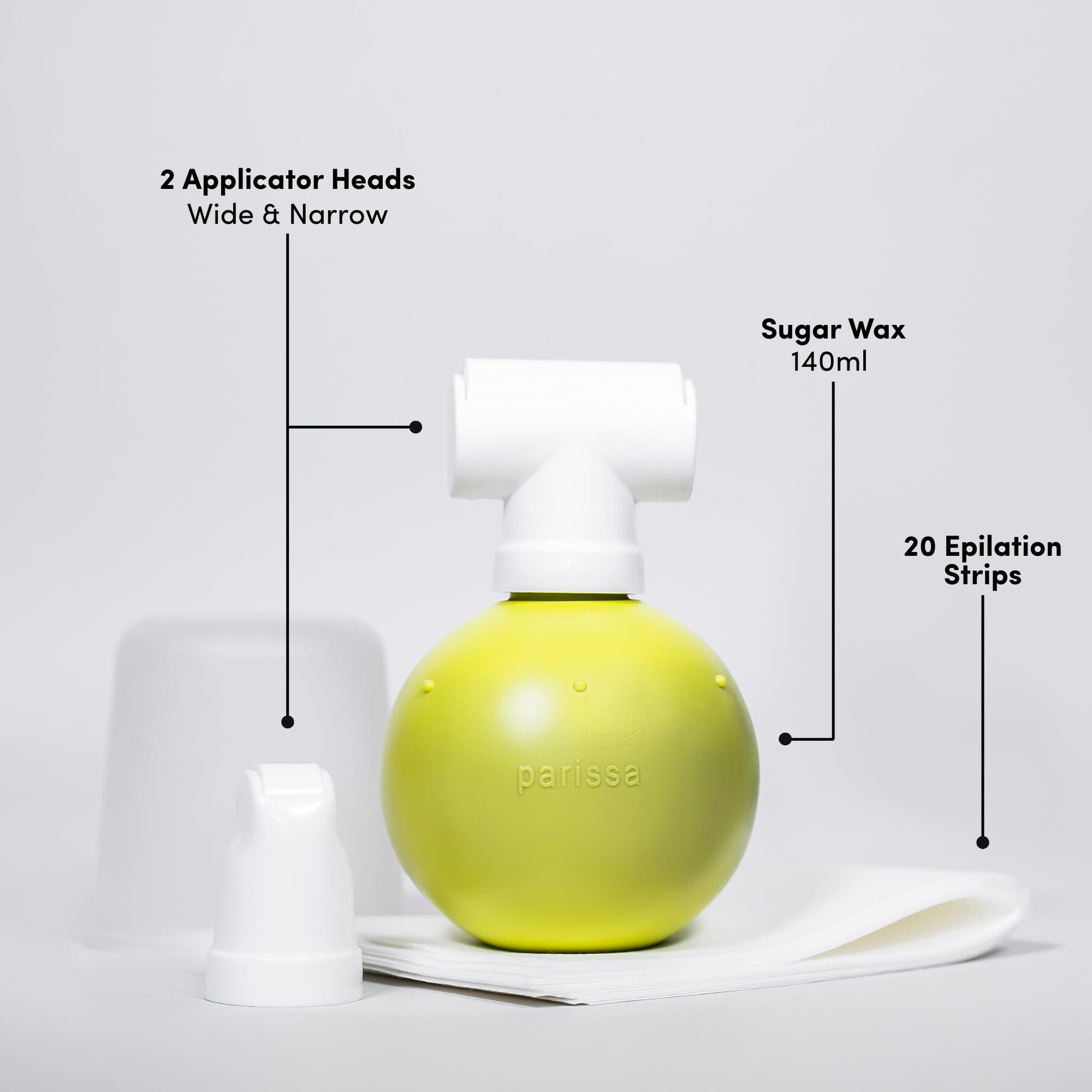 Parissa Parissa Organic Roll-On Sugar Wax Kit for At-Home Waxing, 100% Natural, Sensitive Skin, Gentle & Washable Formula