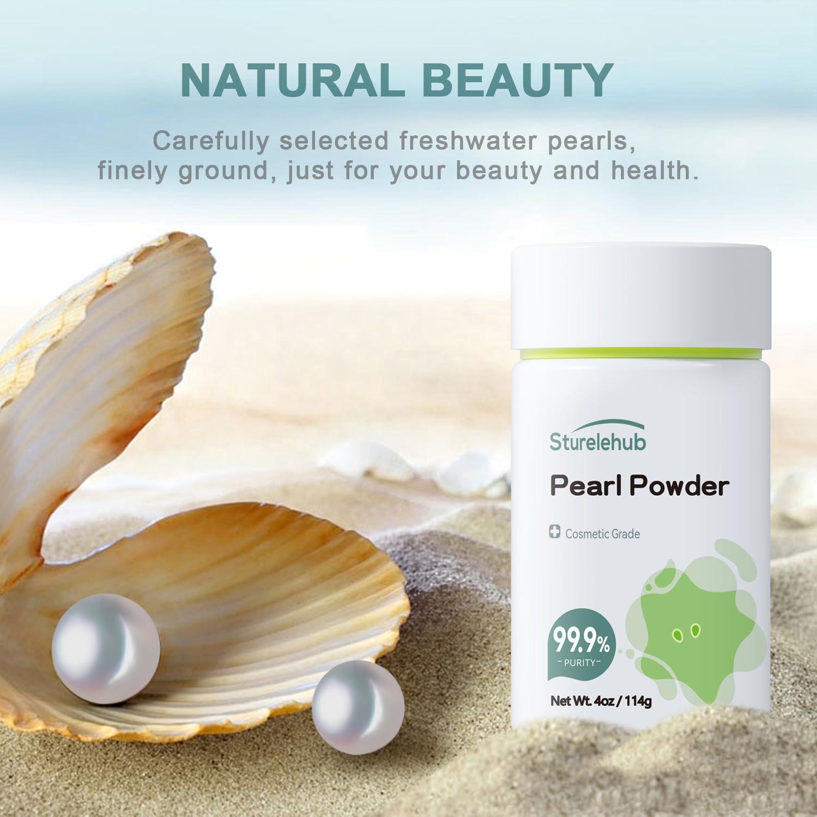 Sturelehub Sturelehub Pearl Powder, 4OZ / 114g 99.9% Purity, Cosmetic Grade, Organic Pearl Powder For DIY Mask, Cream And Lotion, Organic Pearl Powder For Homemade Cosmetics