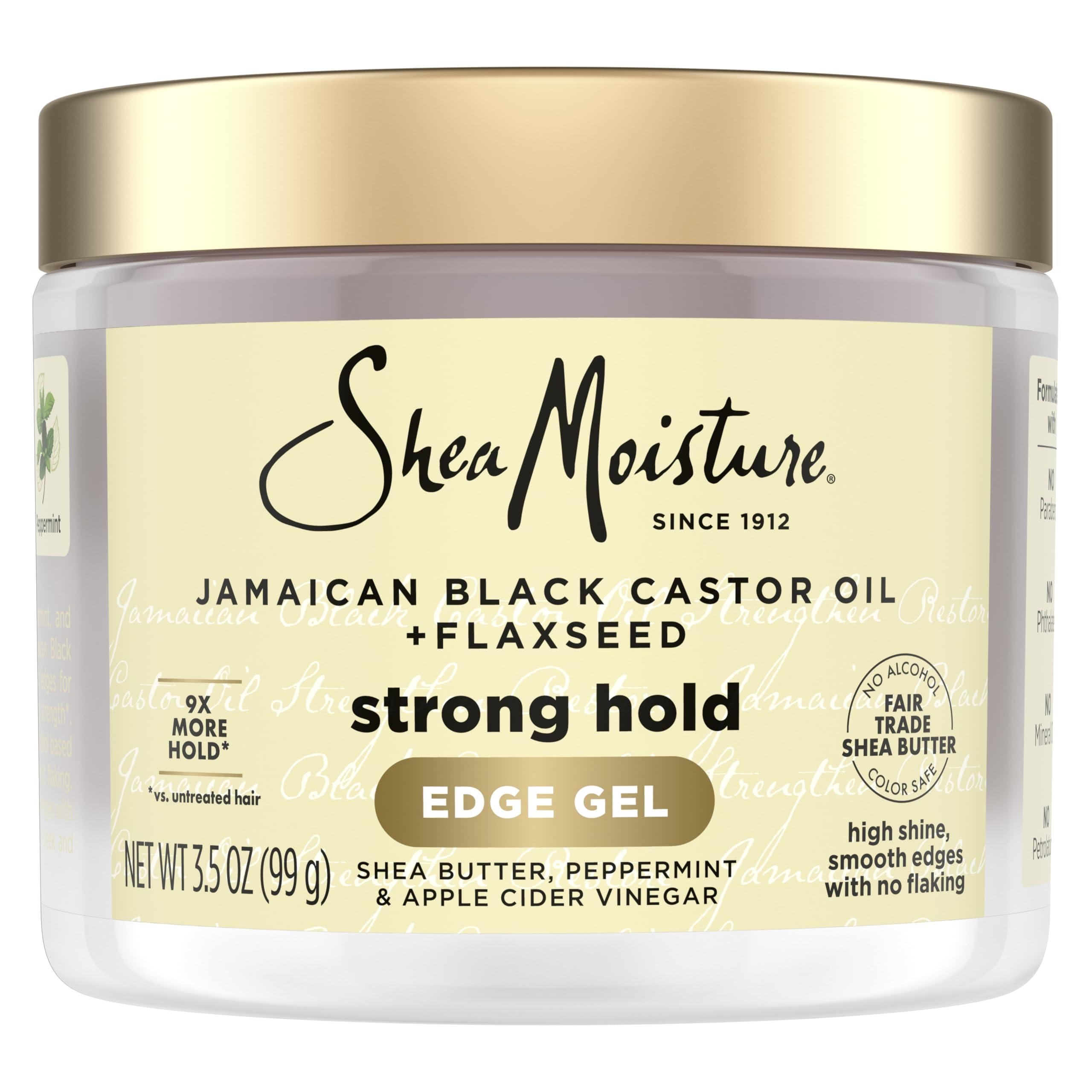 SheaMoisture SheaMoisture Styling Black Edge Control Gel For Curly Hair Jamaican Black Castor Oil and Flaxseed Paraben-Free Anti-Frizz Hair Gel 3.5 oz