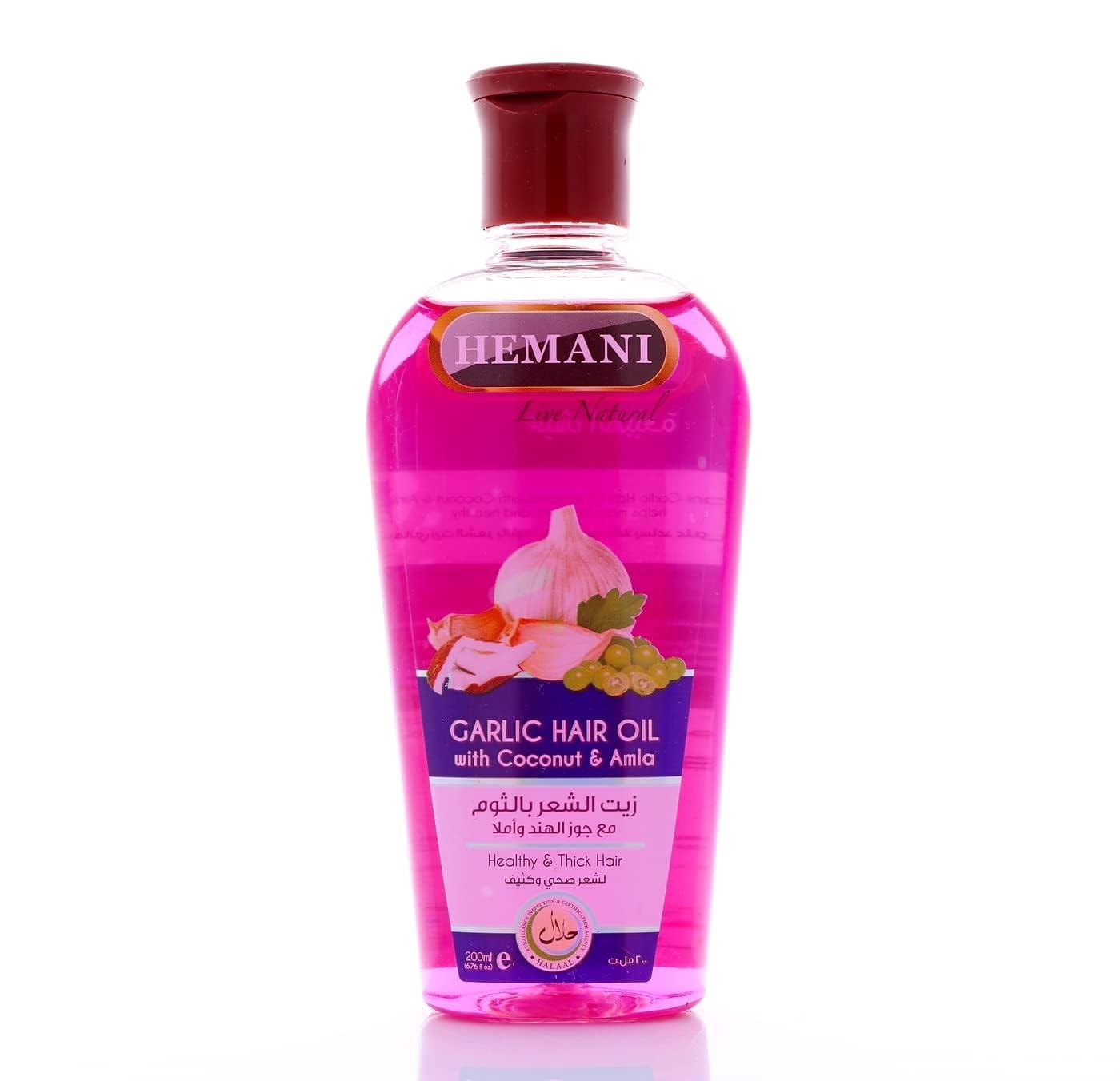 Hemani Hemani Garlic Hair Oil 200mL - Nourish & Strengthen Hair, Promote Hair Growth, Enhance Shine & Luster, Reduce Dandruff & Split Ends, Soothe Scalp Irritations.