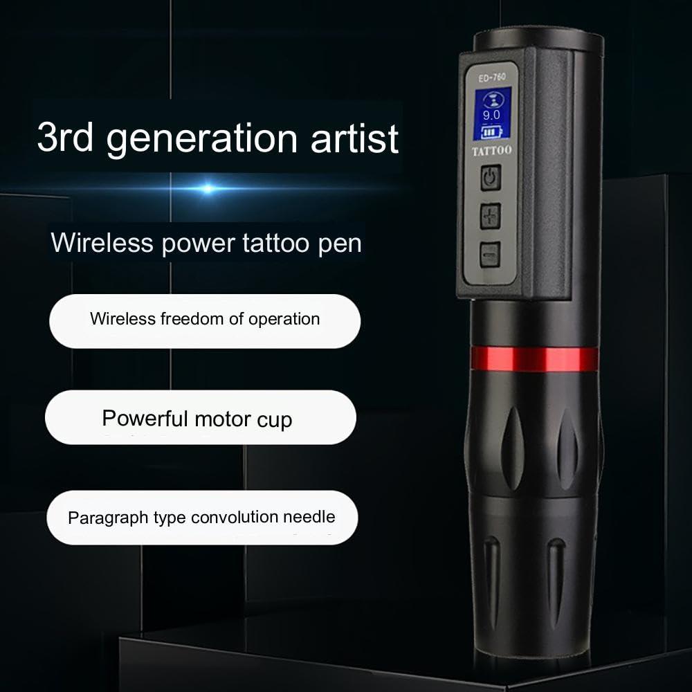 TTOOGO Wireless Tattoo Machine Wireless Power Tattoo Pen for Liner Shader All-In-One Tattoo And Embroidery Beauty Tool,Blue