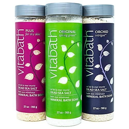 Vitabath Vitabath Plus for Dry Skin Mineral Bath Soak Reviving Muscle Recovery, Soreness, Tension Relaxing Dead Sea Salts & Skin Nourishing Botanical Oils for Women & Men - Cruelty-Free - 27 oz