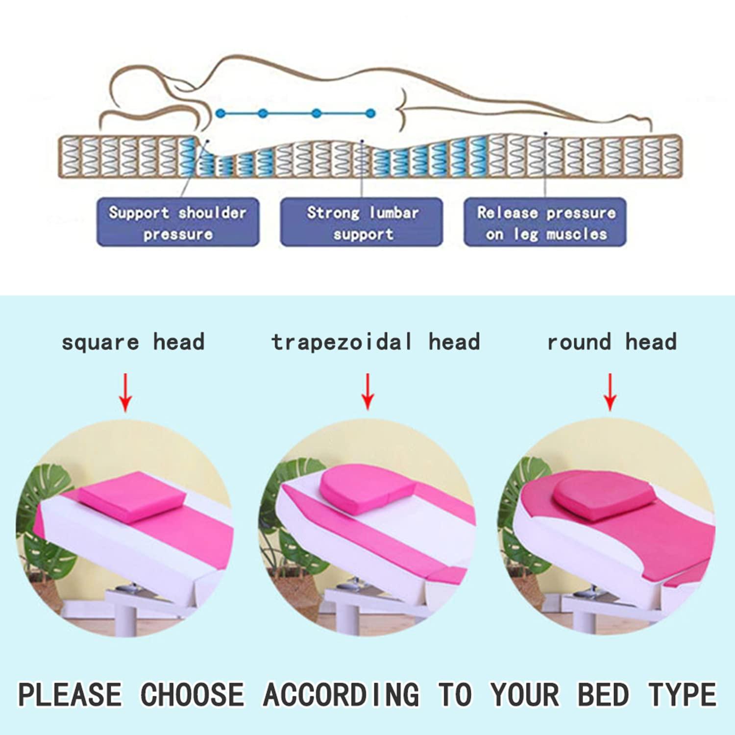 NinthAvenue Basics Beauty Couch Mattress Topper Trapezoidal Head Massage Table Mattress Without Bed Spa Bed Memory Foam Mattress Pad with Elastic Bands with Breathing Hole 5cm Thick,Fish,70x185cm