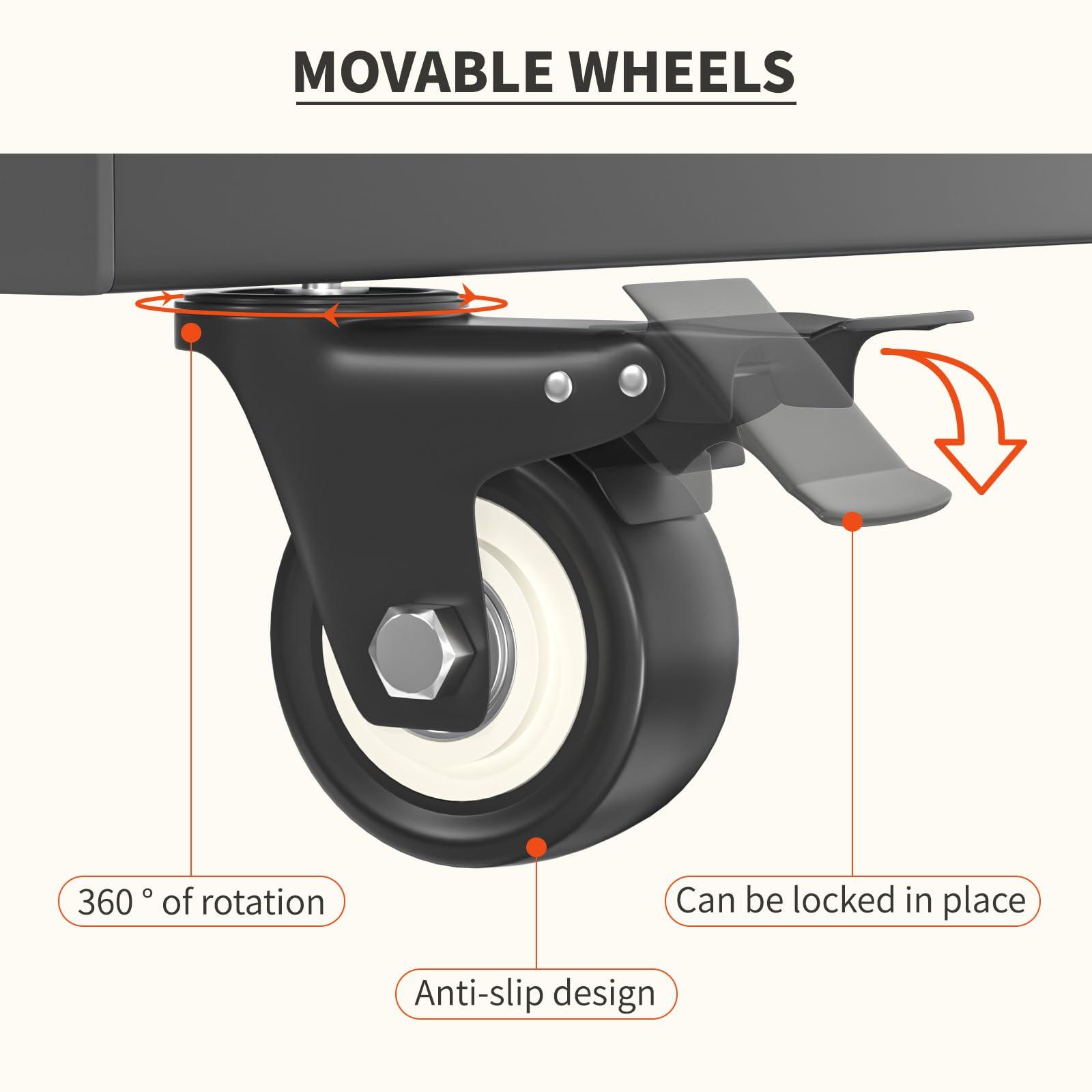 Charmmade Tattoo Chair for Client with Wheels Adjustable Facial Bed for Esthetician Multi-use Massage Table Professional Tattoo Chair for Clients Hold Up to 440lbs, Black