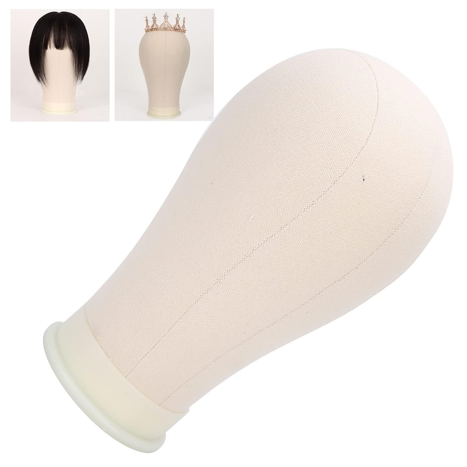 TIKATARER TIKATARER Wig Head, wig stand Cork Canvas Block Head For Styling And Display, Mannequin Head Stand for Styling and Display, Design for Wigs and Hats for Hairdressers and Salon Use (Canvas