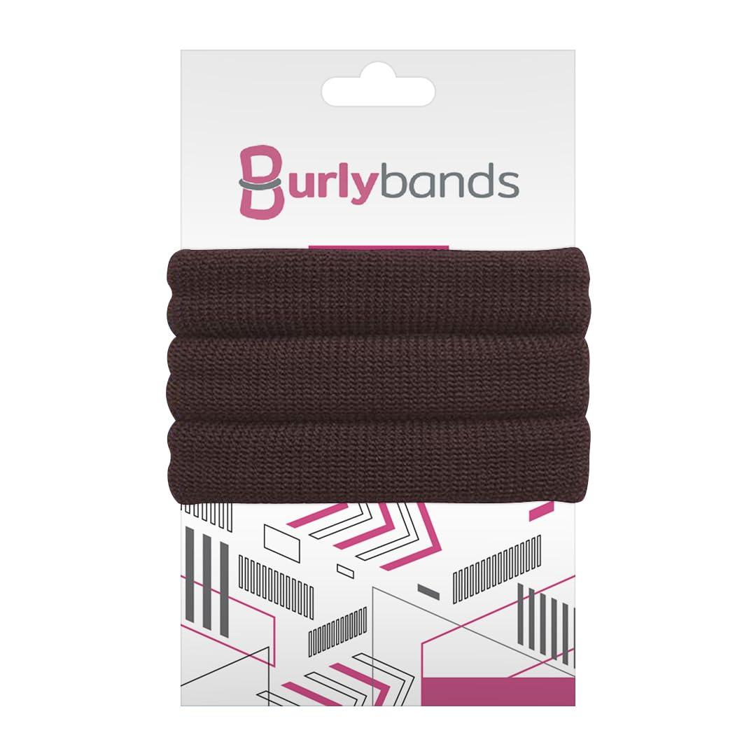 Burlybands Burlybands Large Hair Ties for Thick Heavy or Curly Hair. No Slip No Damage Seamless Ponytail Holders Scrunchies Sports Thick Hair Ties (Black 8 Pack + Brown 3 Pack)