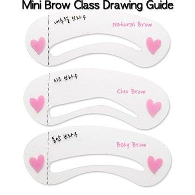 Boolavard 3pcs Mini Brow Class Drawing Guide Eyebrow Card Shaper Template Stencils