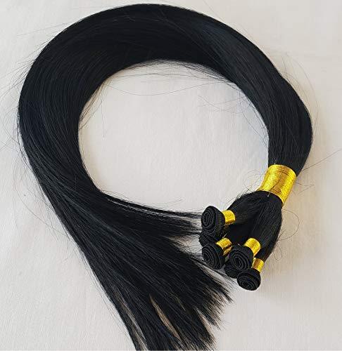 Hair faux You Hair Faux You 20" Hand-Tied Weft Hair, 100 grams, 8 Bundles, Soft Silky Straight,100% Human Remy Weft Hair Extensions #1 Jet Black