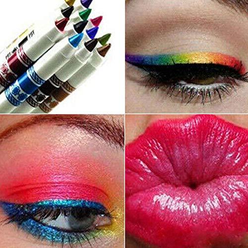 Acxico Acxico 12 pcs colors glitter lip liner eyeshadow eyeliner
