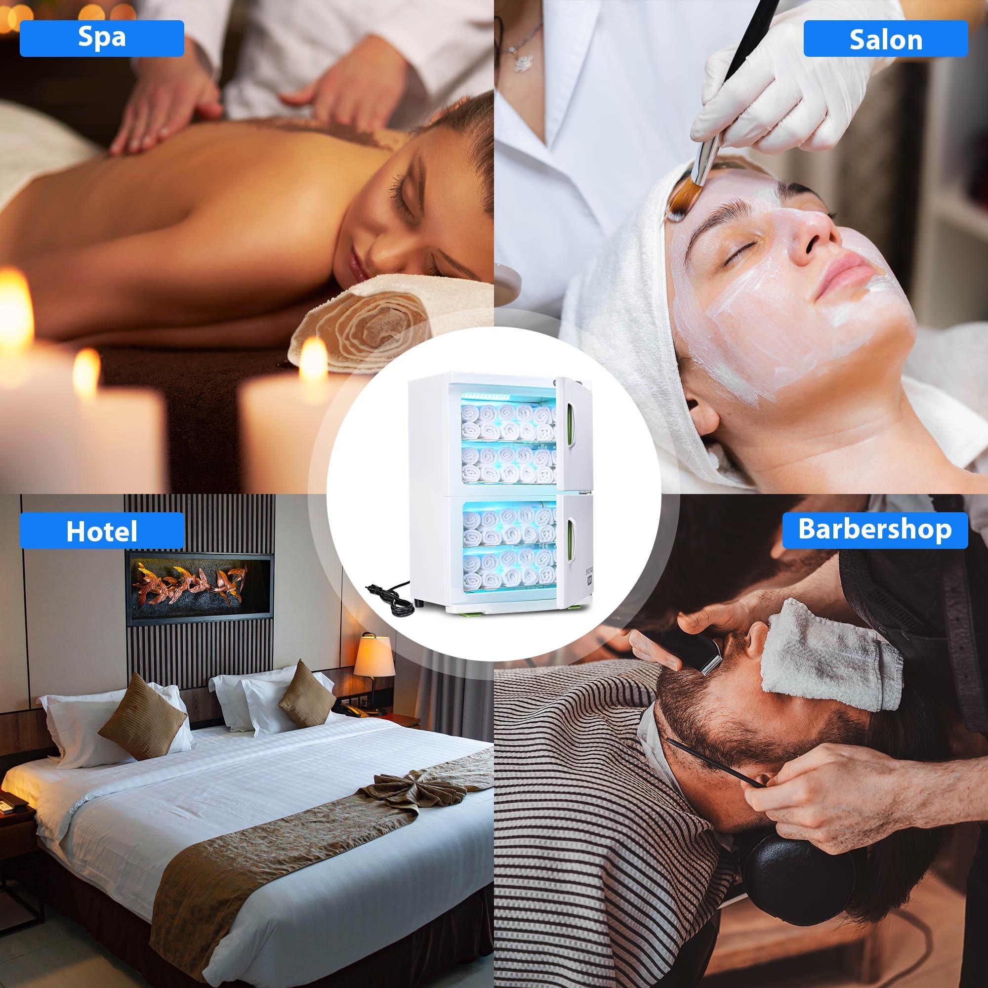 AW BYOOTIQUE Hot Towel Warmer Cabinet, 46L Extra Large Capacity, 2in1 Professional Double Towel Heater Mechine for Facial Spa, Massage, Hair Salon, Barber, Estheticians, Beauty Salon, White